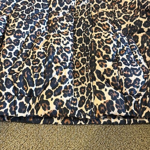 GENERATION LOVE WOMENS HOODED LEOPARD PRINT PUFFER LIGHT JACKET - Picture 2 of 9